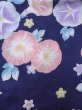 画像3: N0717F  女性用 浴衣（海外製） 朝顔柄、紅梅 綿   紺, 花 【中古】 【USED】 【リサイクル】 ★☆☆☆☆ (3)