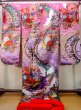 画像2: N0827F  女性用 打掛  シルク（正絹）  光沢のある 桃色, 桜 【中古】 【USED】 【リサイクル】 ★★★☆☆ (2)